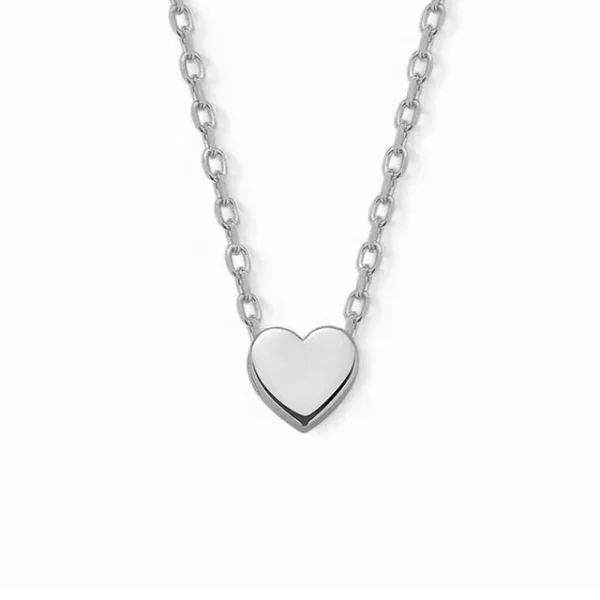 Stainless Steel Heart Pendant Necklace - Adjustable Chain